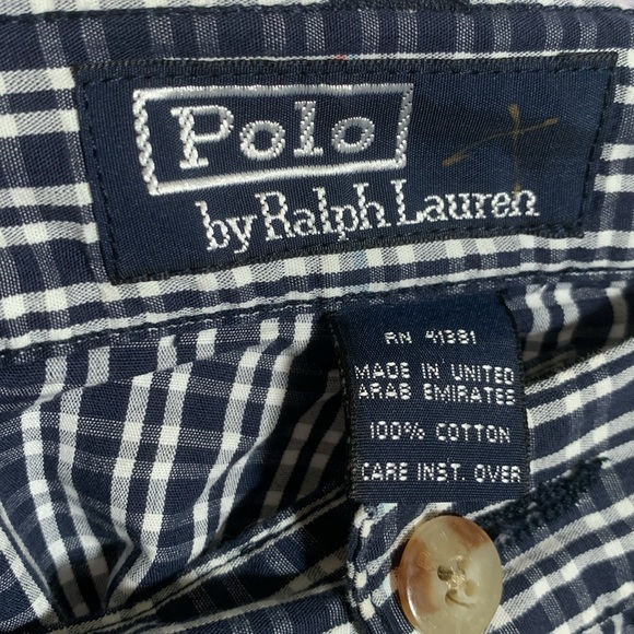 Polo Ralph Lauren Mens VTG Plaid Checkered Shorts Navy Size 35 Preppy Golf Prep - Picture 3 of 7